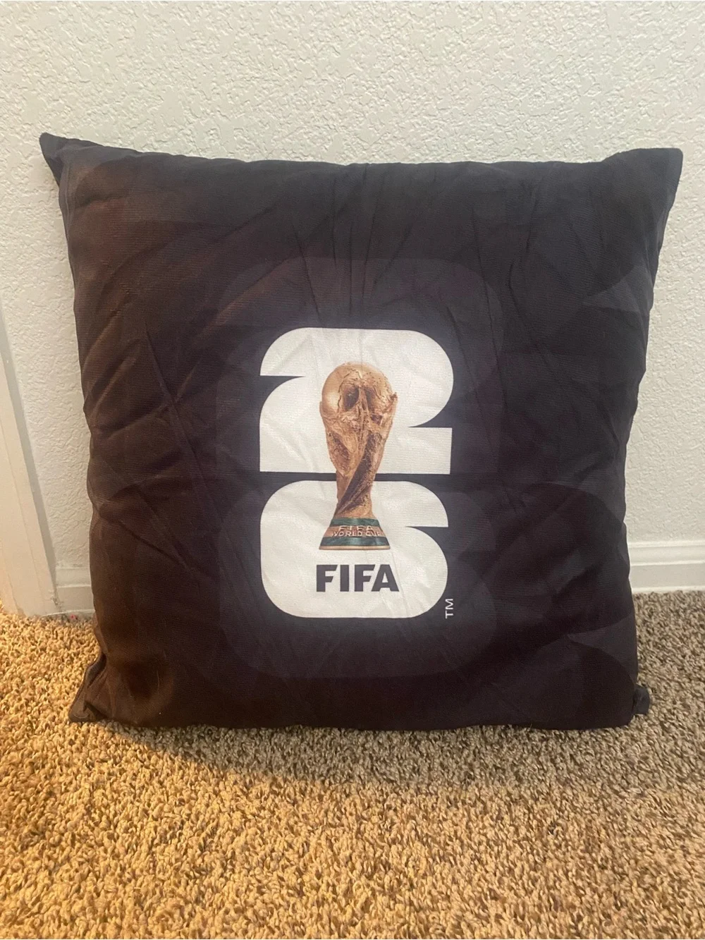FIFA World Cup 26 Black Logo Throw Pillow